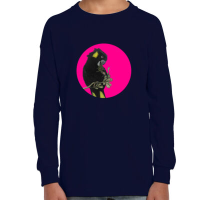 Yellow Tailed Black Cockatoo - Kids Long Sleeve 2 Thumbnail