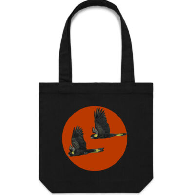 Black Cockatoos in Flight Tote Bag Thumbnail