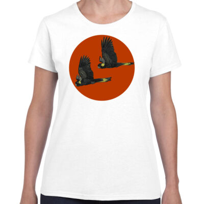 Black Cockatoos in Flight Women's Tee Thumbnail